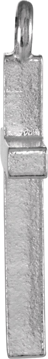 14K Gold Cross Charm - White Gold - view 2