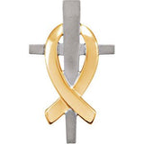 14K Gold Remember Our Troops Cross Pendant