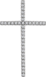 14K Gold Round Natural Diamond Cross Pendant – up to 1/4 CTW - White Gold - view 8