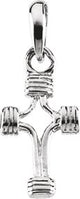 14K Gold Cross Pendant – 14.75x10mm - White Gold