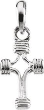 14K Gold Cross Pendant – 14.75x10mm - White Gold