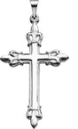 Platinum Fleur-de-Lis Cross Pendant