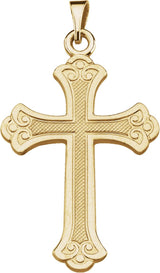14K Gold Cross Necklace or Pendant – 26x18mm - Yellow Gold