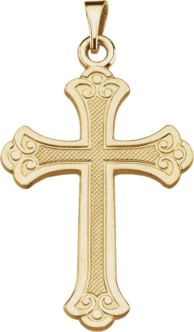 14K Gold Cross Necklace or Pendant – 26x18mm - Yellow Gold