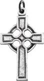 14K Gold Celtic-Inspired Cross Necklace or Pendant – 23x16mm - White Gold