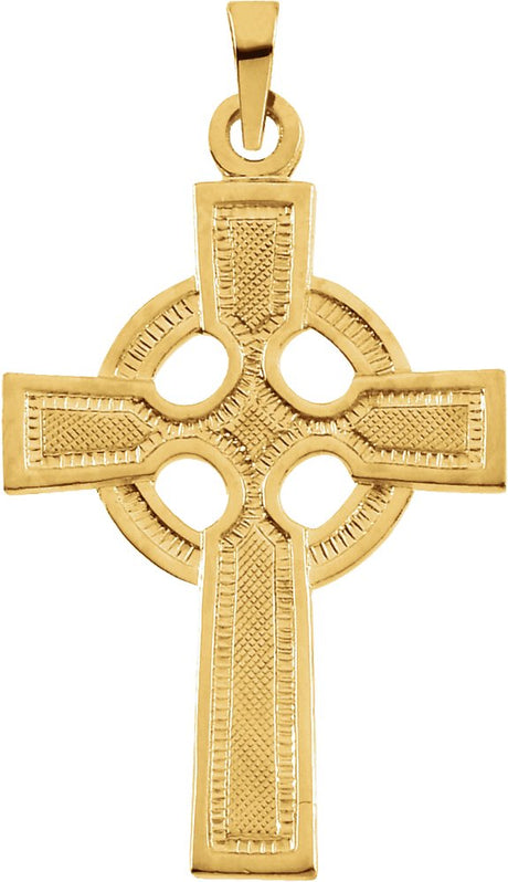 14K Gold Celtic-Inspired Cross Necklace or Pendant – 23x16mm - Yellow Gold