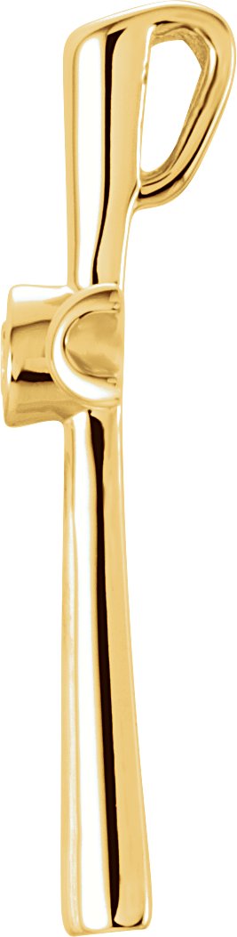 14K Gold Round Natural Diamond Solitaire Cross Pendant – 0.04 CTW - Yellow Gold - view 4