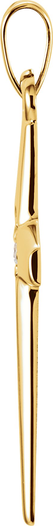 14K Gold Cross Pendant – 23x14mm - Yellow Gold - view 4