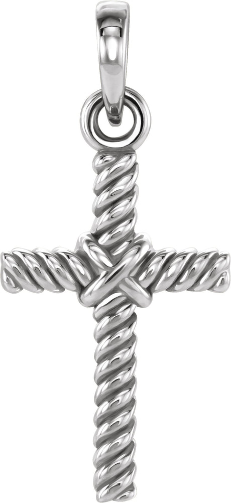 Platinum Rope Cross Pendant