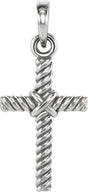 Platinum Rope Cross Pendant