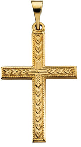 14K Gold Cross Pendant – 24.5x22mm - Yellow Gold