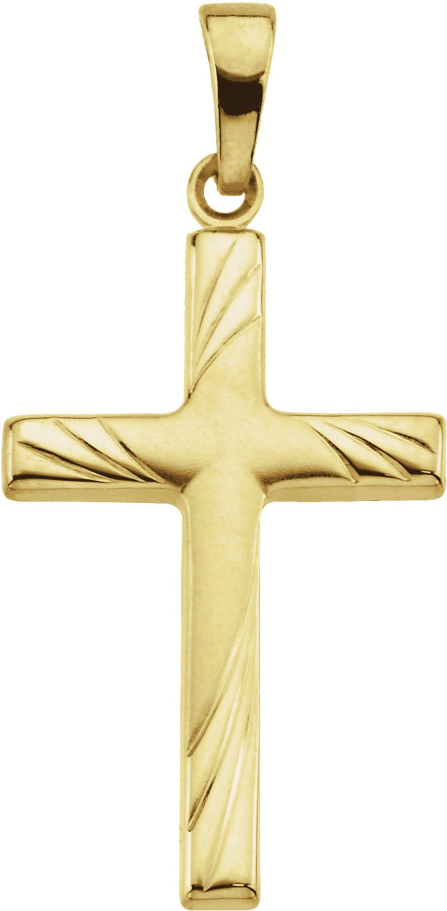 14K Gold Cross Pendant – 24x16mm - Yellow Gold