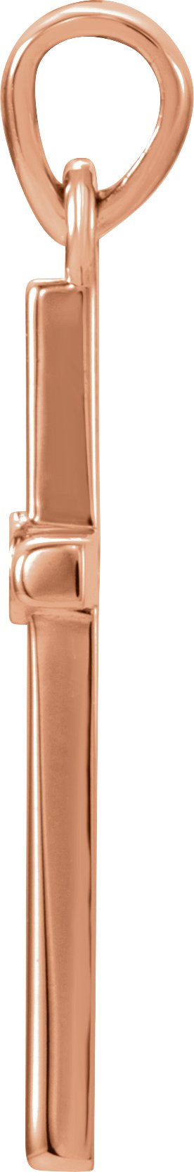 14K Gold Round Natural Diamond Cross Pendant – up to 0.01 CTW - Rose Gold - view 6