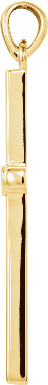 14K Gold Round Natural Diamond Cross Pendant – up to 0.01 CTW - Yellow Gold - view 6