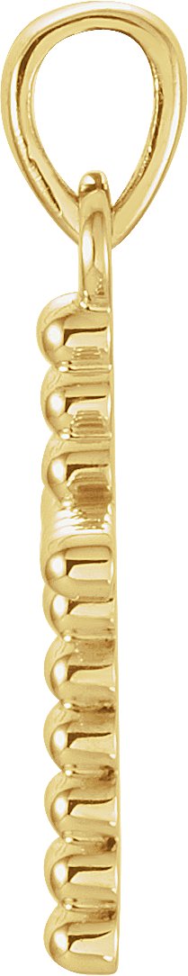 14K Gold Beaded Cross Necklace or Pendant - Yellow Gold - view 2