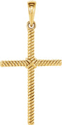 10K Gold Rope Cross Pendant