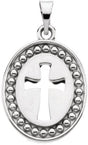 14K Gold Beyond the Cross Reversible Pendant - White Gold
