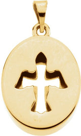 14K Gold Beyond the Cross Reversible Pendant - Yellow Gold - view 2