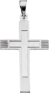 14K Gold Cross Pendant VIII - White Gold