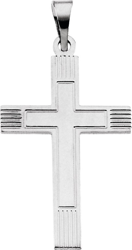 14K Gold Cross Pendant VIII - White Gold