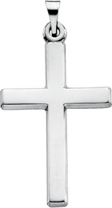 Platinum Cross Necklace or Pendant – 24.5x16.5mm - view 2