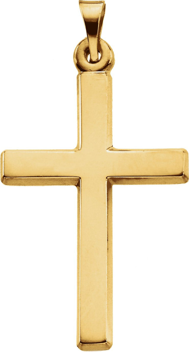 14K Gold Cross Necklace or Pendant – 24.5x16.5mm - Yellow Gold - view 2
