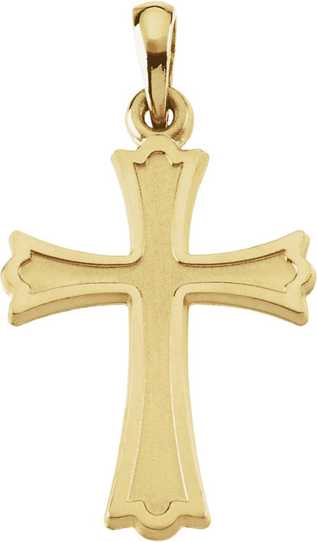 18K Gold Cross Pendant – 27x16mm