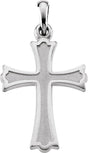 14K Gold Cross Pendant – 27x16mm - White Gold