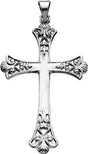 14K Gold Cross Pendant – 38x26mm - White Gold