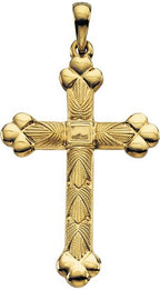14K Gold Cross Pendant – 35x22mm - Yellow Gold