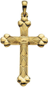 14K Gold Cross Pendant – 35x22mm - Yellow Gold