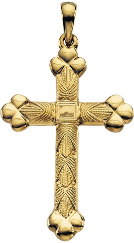14K Gold Cross Pendant – 35x22mm - Yellow Gold
