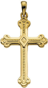 14K Gold Cross Pendant VI - Yellow Gold