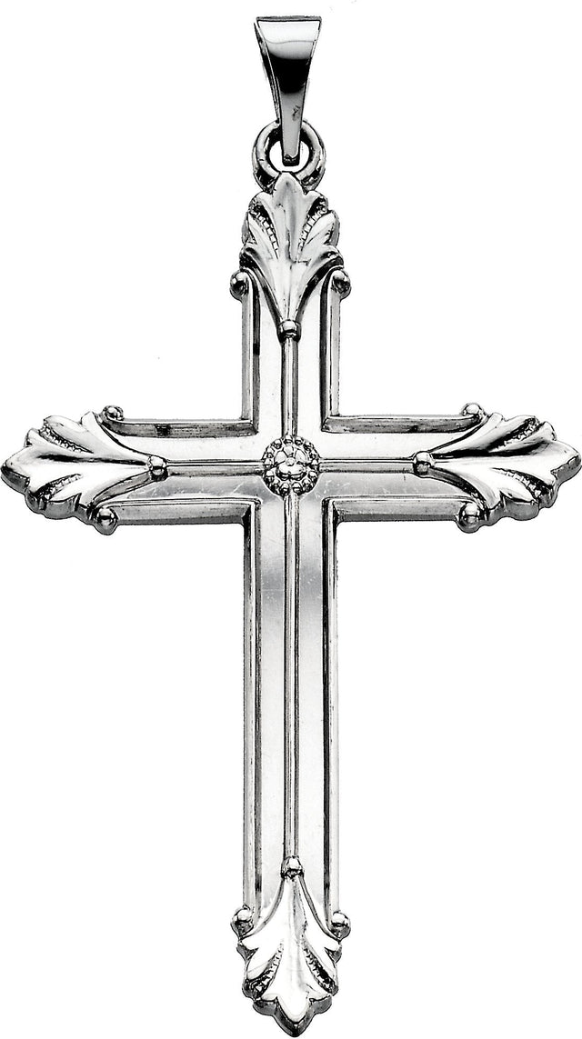 14K Gold Cross Pendant – 40.5x25.5mm