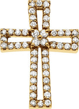 14K Gold Round Natural Diamond Cross Pendant – 1/2 CTW - view 6