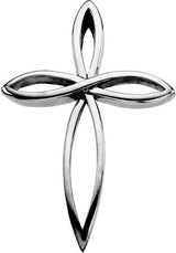 14K Gold Cross Pendant – 36.5x26.25mm - White Gold