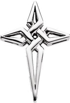 14K Gold Cross Pendant – 29x21mm - White Gold