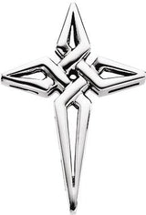 14K Gold Cross Pendant – 29x21mm - White Gold