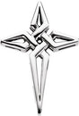 14K Gold Cross Pendant – 29x21mm - White Gold