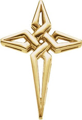 18K Gold Cross Pendant – 29x21mm