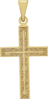 14K Gold Cross Necklace or Pendant – 25.9x12mm - Yellow Gold