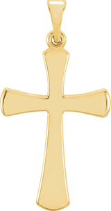 18K Gold Cross Necklace or Pendant – 21x14mm