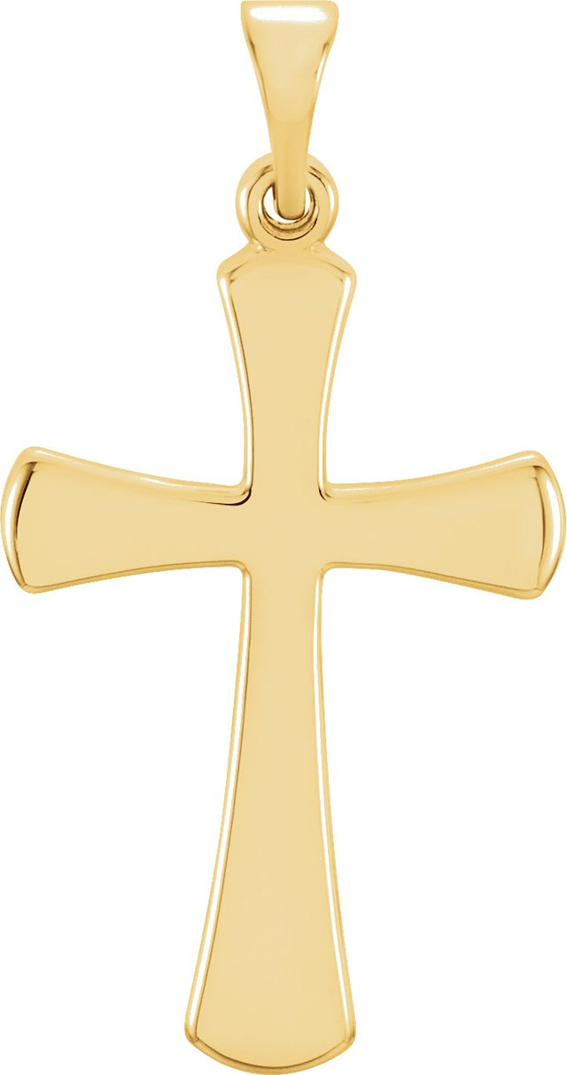 18K Gold Cross Necklace or Pendant – 21x14mm