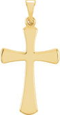18K Gold Cross Necklace or Pendant – 21x14mm