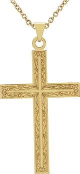14K Gold Cross Necklace or Pendant – 25.9x12mm - Yellow Gold