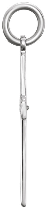 14K Gold Round Natural Diamond Cross Necklace or Pendant - White Gold - view 4