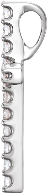 Platinum Round Natural Diamond Petite Cross Necklace or Pendant – up to 1/5 CTW - view 6