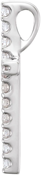 Platinum Round Natural Diamond Petite Cross Necklace or Pendant – up to 1/5 CTW - view 6