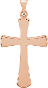 14K Gold Cross Necklace or Pendant – 16.11x8.04mm - Rose Gold