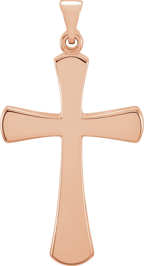 14K Gold Cross Necklace or Pendant – 16.11x8.04mm - Rose Gold
